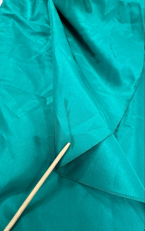 Vintage 80s Women's Teal Puffy Sleeve High-Low Party Dress ILGWU Sz 9