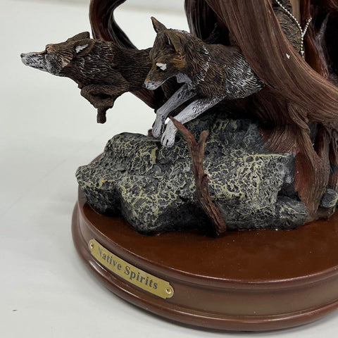 Bradford Exchange Native Spirits Maiden with Wolves Figurine Sculpture LE 2018