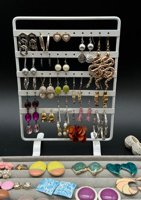 Mixed Style Costume Jewelry Lot 100+ Pieces Earrings Hoops Dangles Studs Boho
