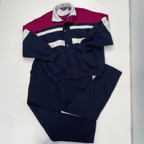 Vintage 90s Christian Dior Monsieur Colorblock Tracksuit Set Navy Magenta Sz XL