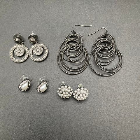 Modern Fashion Jewelry Lot 15pc Gunmetal Gray Black Faux Pearl Bead Necklaces