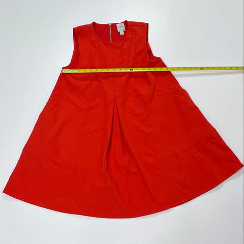 Maeve Women's Red A-Line Sleeveless Pleated Front Zip Back Pocket Dress Sz S