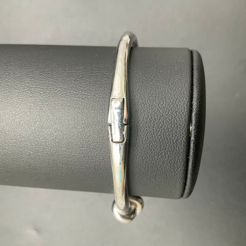 Kate Spade New York Silver Tone Knot Hinge Bangle Bracelet Approx. 6.75"