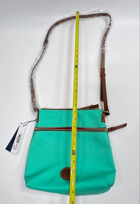 Dooney & Bourke Seafoam Green Canvas Crossbody Bag Leather Trim NWT