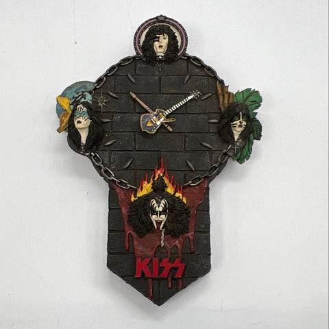 KISS Band 3D Wall Clock Gene Simmons Paul Stanley 12.5 Inch Music Collectible