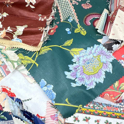 Vintage Fabric Quilt Squares Lot Mixed Cotton Patterns Floral Paisley 8 lbs