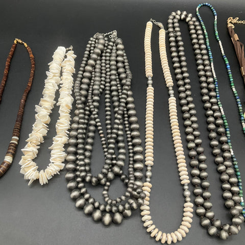 Southwestern Tribal Style Jewelry Lot of 8 Necklaces Shell Beaded Statement