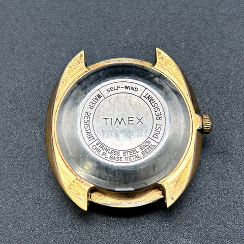 Vintage Timex Automatic Men's Watch Gold Tone Day Date 32mm