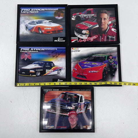 NASCAR Framed Print Lot 5 Signed Adam Petty David Nickens Lance Norick Mopar