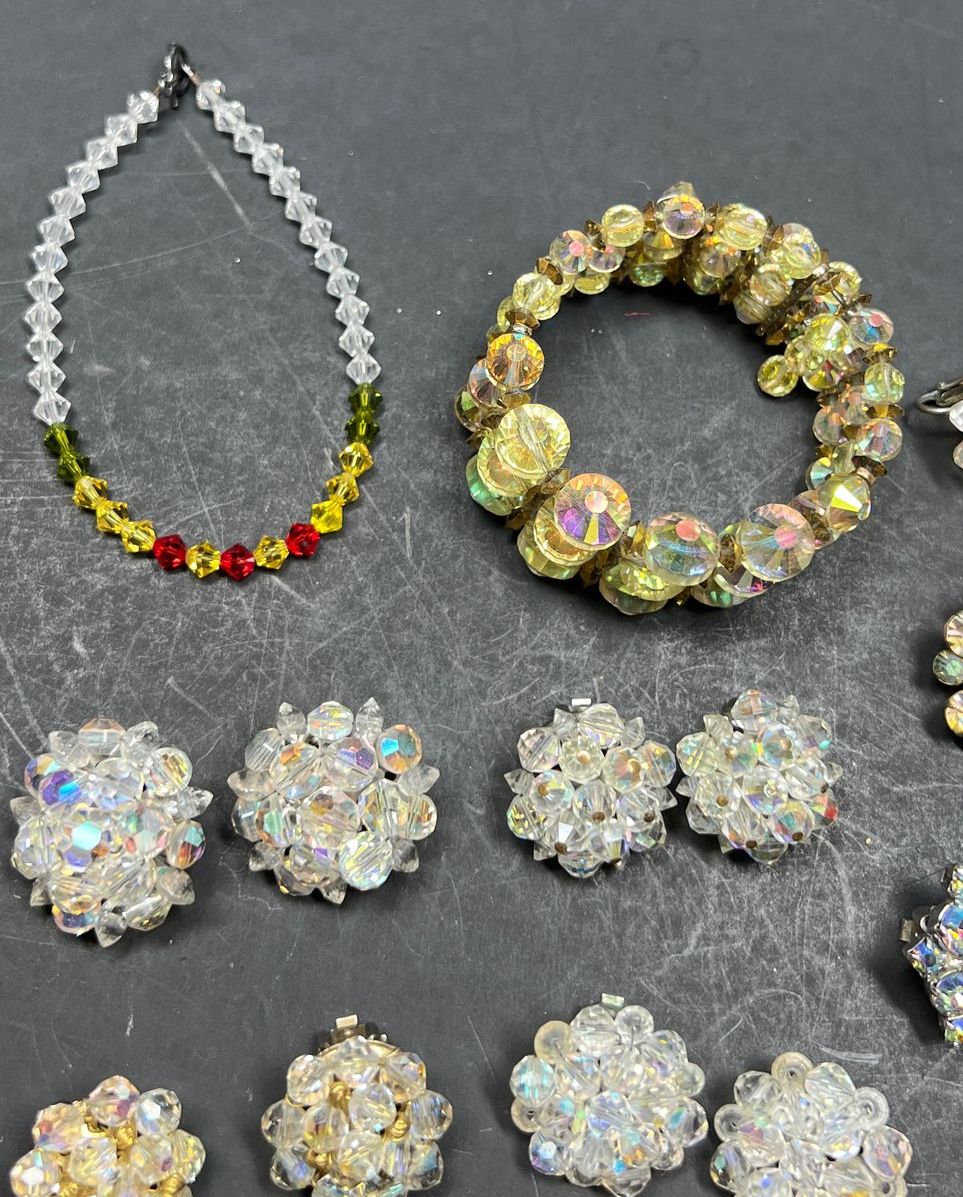 Multifaceted Sparkling Aurora Borealis Beaded Jewelry Lot