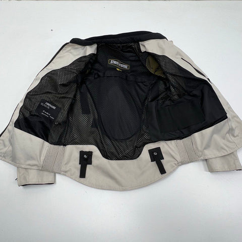 Street & Steel Women's Motorcycle Jacket Light Gray Armored Moto Full Zip Sze WM