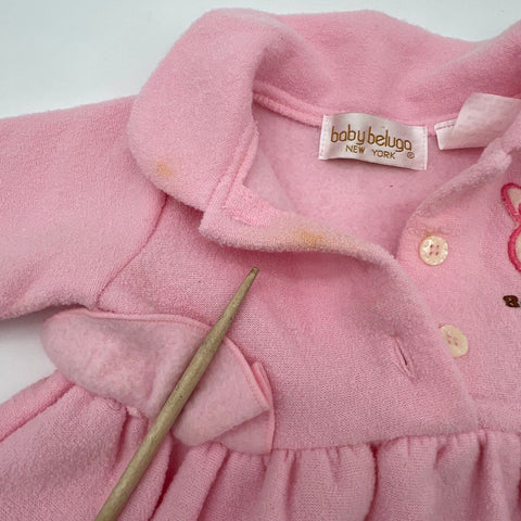 Vintage 90s Baby Beluga New York Lot Dress Sleeper Bodysuit Bunny Bear Pink 12M