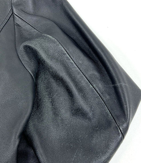 Whet Blu Black Genuine Leather Full Zip Moto Jacket Women's Size XXL