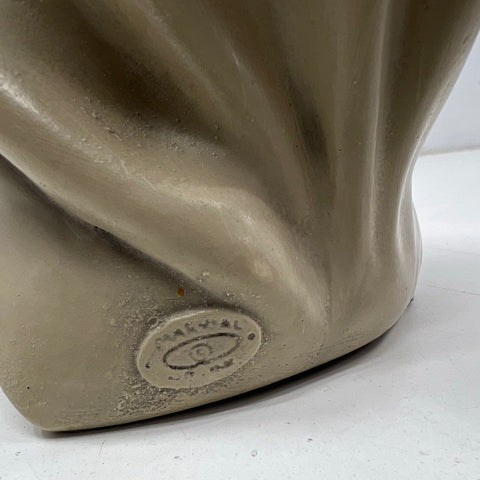 Vintage Mid-Century Modern Ceramic Bust Sculpture Woman Head Hollywood Regency