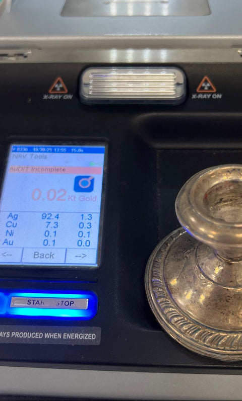 Saart Bros Diamond S Sterling Silver Candlestick Pair Cement Filled Vintage