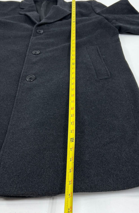 London Fog Signature Charcoal Gray Wool Blend Overcoat Top Coat Men's Size 42R