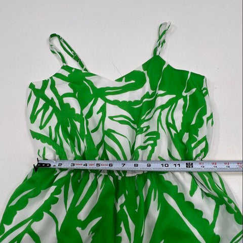 Lilly Pulitzer Target Women's Green White Palm Leaf Print Wide Leg Jumpsuit Sz M