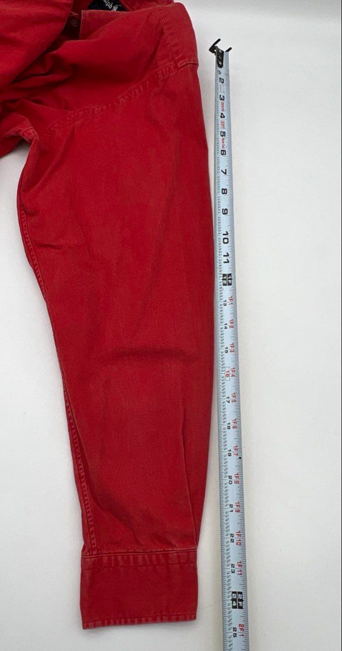 Vintage 90s Ralph Lauren Men's Red Cotton Button Down Shirt Made in USA Sz L