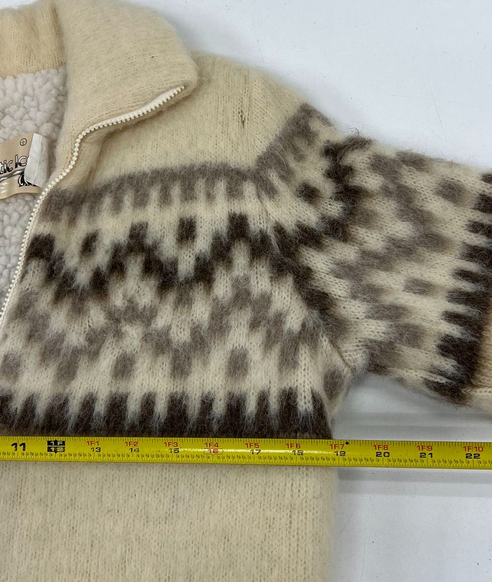 Vintage 80s Arctic Ice Icelandic Wool Sherpa Lined Full Zip Jacket Sz L