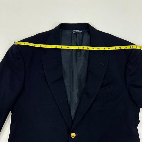 Vintage 80s Polo Ralph Lauren Men's Navy Wool Blazer Sport Coat Sz 40R