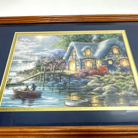 Thomas Kinkade Lot 3 Framed Prints Landscape Cottage Bridge of Faith Signed
