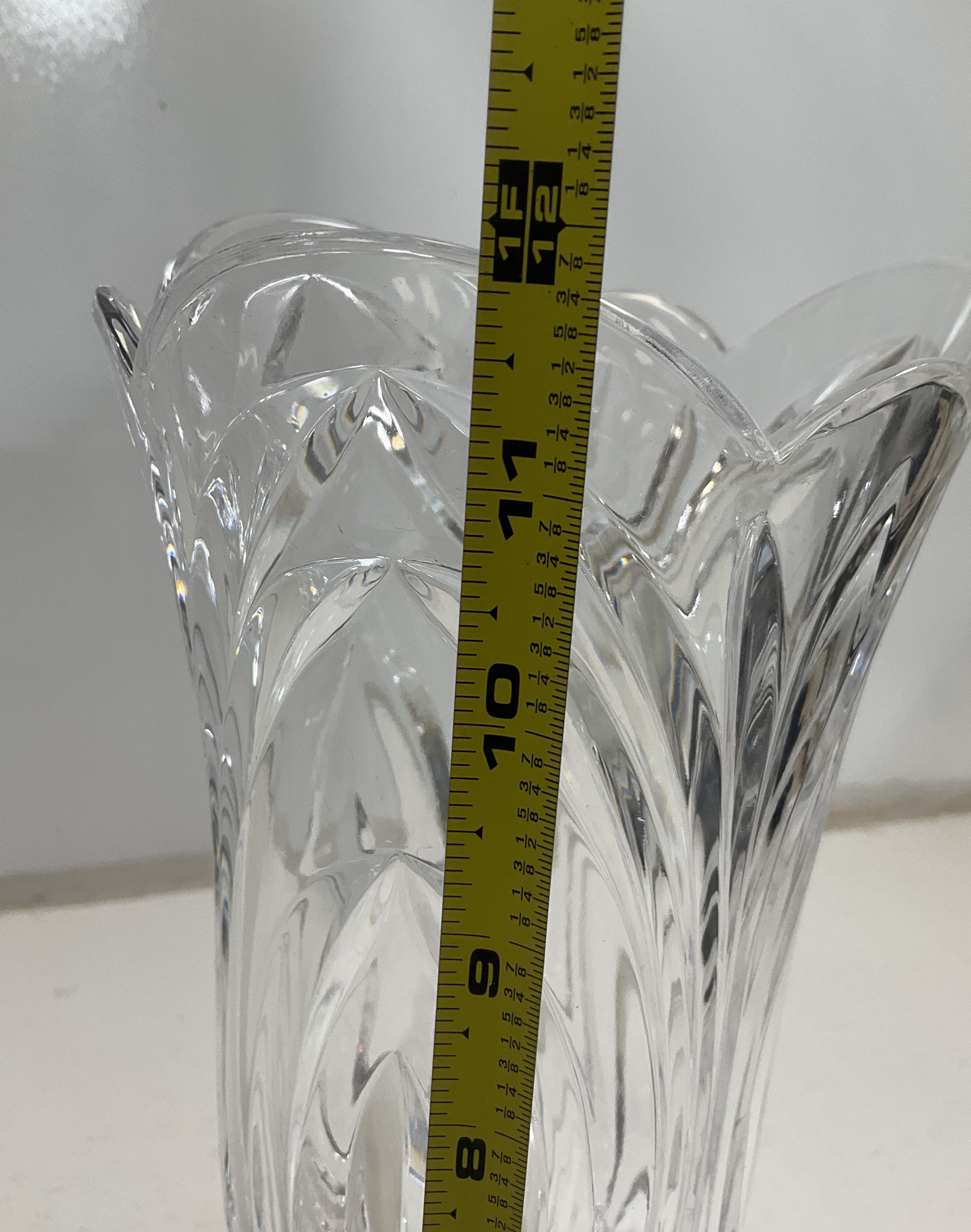 Imperial Crystal 24% Lead Hurricane Candle Holder Set 2 Mismatched Patterns
