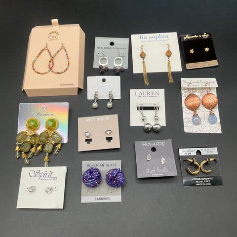 Lauren Ralph Lauren Lia Sophia C&C California Earrings Jewelry Lot of 12 Pairs