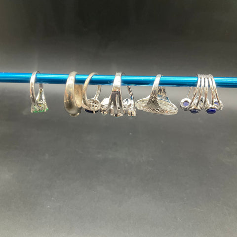Silver Tone Fashion Rings Mixed Style Cocktail Band Jewelry Lot of 6 Sizes 6-9