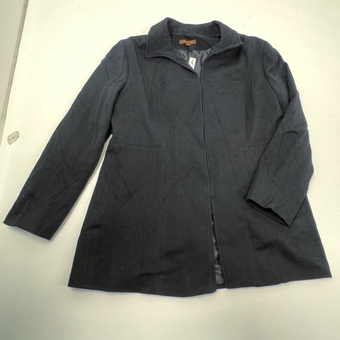 Vittadini Black NWT Longline Zip Front Coat Jacket Women's XL