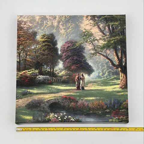 Thomas Kinkade Accent Print Garden Religious Landscape 14x14 Signed COA