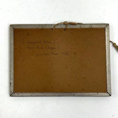 1934 Chicago World's Fair Souvenir Thermometer Colonial Village Art Deco