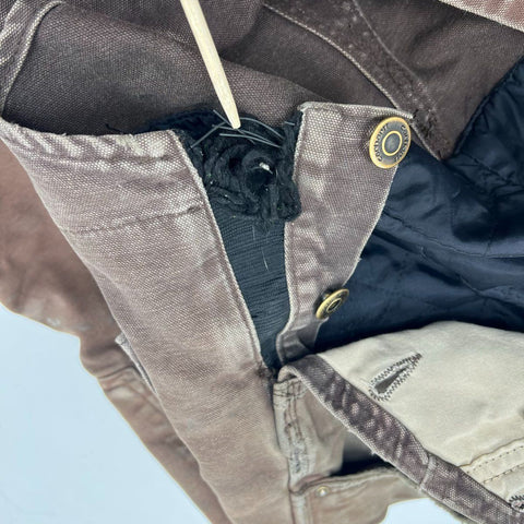 Carhartt Men's Brown Distressed Duck Canvas Insulated Bib Overalls Workwear XL