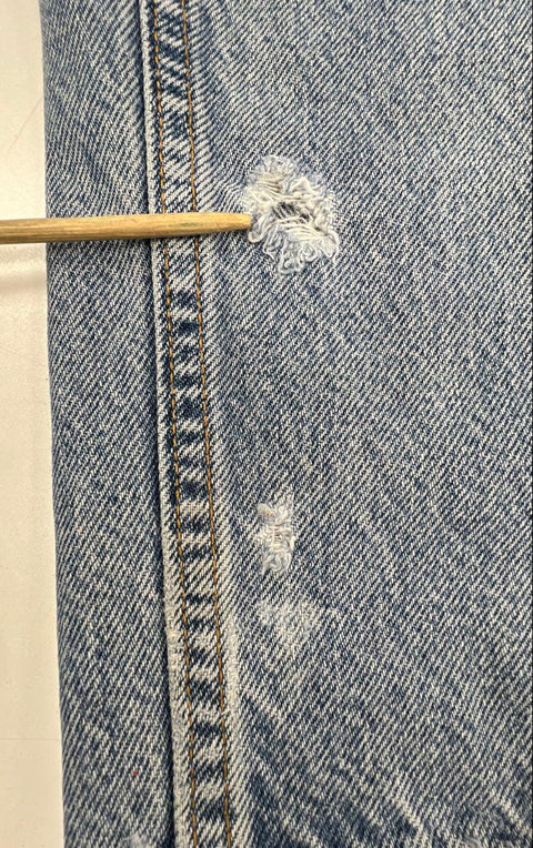 Vintage 90s Levi's 545 Loose Fit Light Wash Jeans Distressed Thrashed Sz 36x34