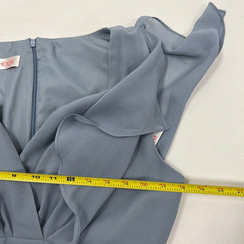 JJ's House Women's Dusty Blue A-Line High Low Lace Bridesmaid Dress Size 14 NWT