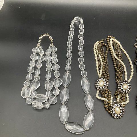 Chico's & Fashion Statement Jewelry Lot of 5 Necklaces Multi-Strand Faux Pearl
