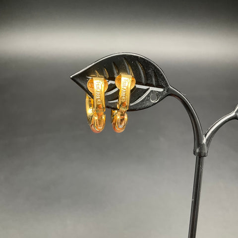 Vintage Crown Trifari Signed Interchangeable Gold Tone Clip Earrings Box Set