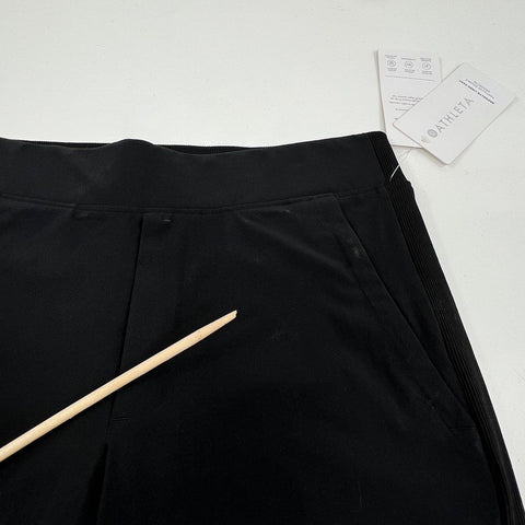 Athleta Women's Brooklyn Lined Pants Black Ribbed Side Stripe Sz 6P NWT