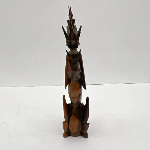 Vintage Balinese Hand Carved Wood Goddess Sculpture 12" Indonesian Figurine