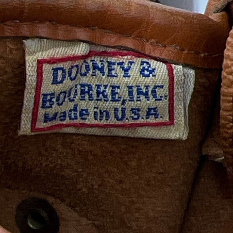 Vintage Dooney & Bourke British Tan All Weather Leather AWL Saddle Crossbody Bag