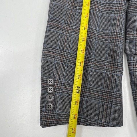 Hart Schaffner Marx Men's Gray Plaid Sport Coat Blazer Two Button Sz 46R
