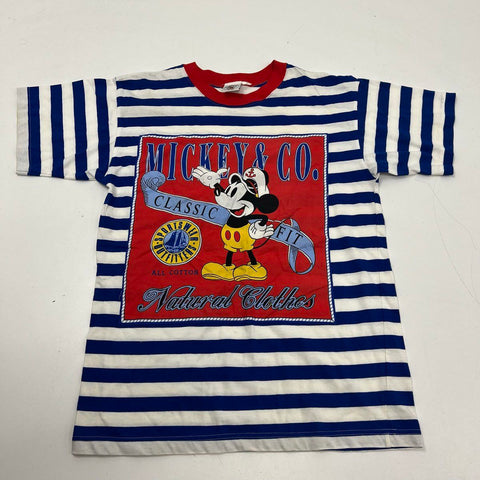 Vintage 90s Mickey & Co. Mouse Striped Sailor T-Shirt Single Stitch Sz M