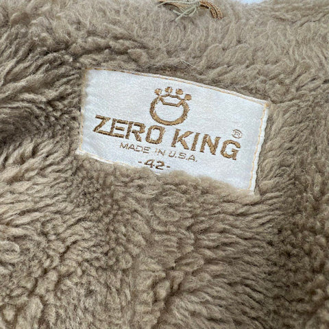 Vintage 70s Zero King Sherpa Lined Hooded Jacket Talon Zipper USA Sz 42