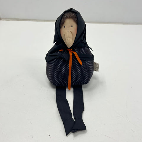 Vintage Overly Raker Halloween Witch Head & Plush Shelf Sitter Lot of 2