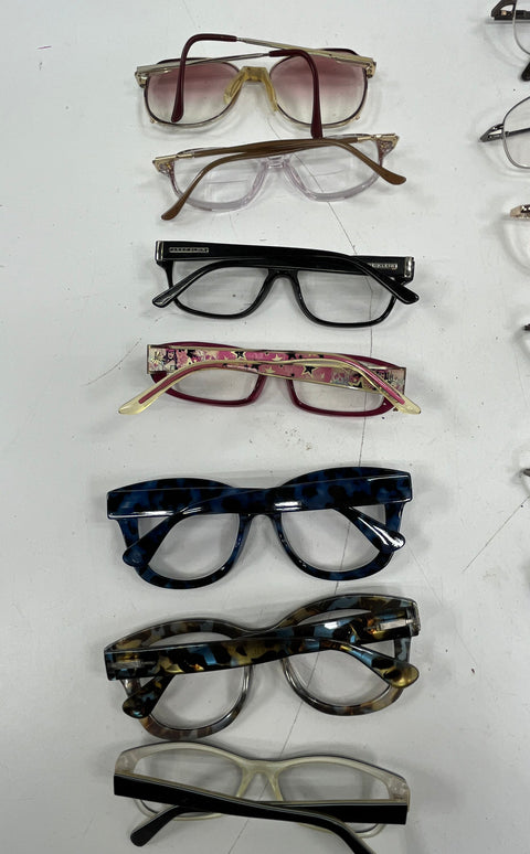 Lot of 13 Mixed Eyeglass Frames Glasses Reading Aviator Cat Eye Parts Crafts