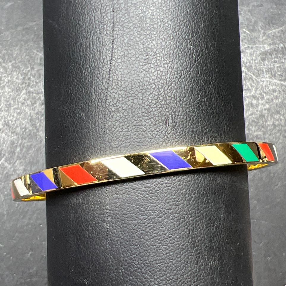 Kate Spade New York Gold Tone Multicolor Enamel Bracelet IOB