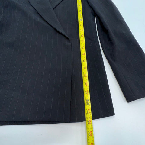 Max Mara Women's Black Pinstripe Blazer Jacket Vintage Y2K Virgin Wool US 4
