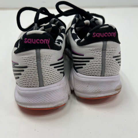 Saucony Ride 14 White Black Checkered Running Sneakers Women's Size 9.5