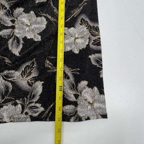 NWT Robbie Bee Metallic Floral Faux Wrap Cocktail Dress Gold Black Sz 1X