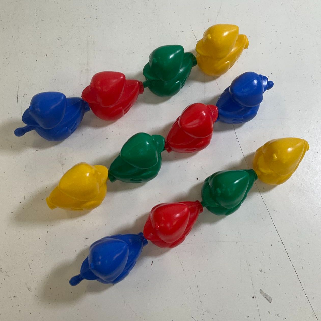 Vintage 80s Tuppertoys Pick-A-Dilly Ducks Snap Together Stacking Toy Lot 12pc
