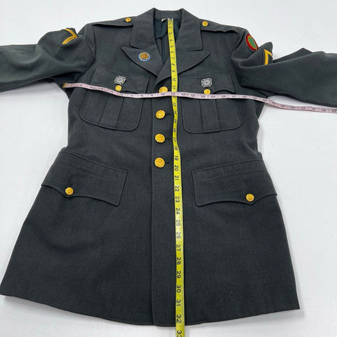 Vintage US Army Class A Green Uniform Jacket Trousers 24th Div Patch Sz 39R